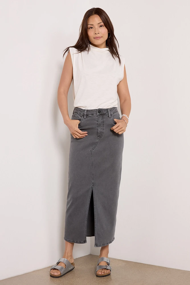 Midi Denim Skirt