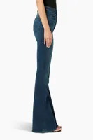 Holly High Rise Flare Jean with Inseam Slit