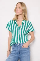 Candy Striped Popover Top