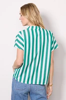 Candy Striped Popover Top