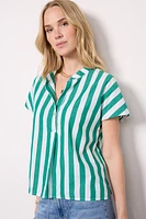 Candy Striped Popover Top