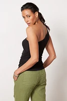 Olive One Shoulder Tank