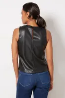 Ava Faux Leather Tank
