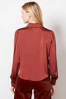 Kristi Satin Puff Sleeve Shirt