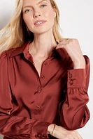 Kristi Satin Puff Sleeve Shirt