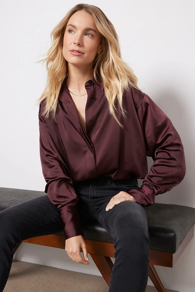 Washed Satin Weekend Shirt