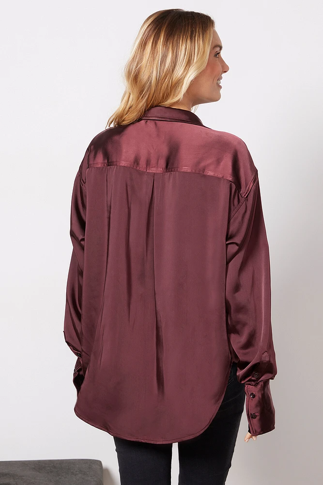 Washed Satin Weekend Shirt