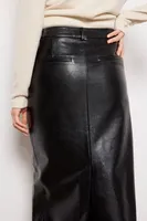 Dara Faux Oiled Leather Skirt