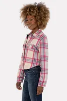 Lora Crop Shirt Jacket with Flap Pockets