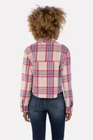 Lora Crop Shirt Jacket with Flap Pockets