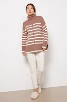 Stripe Turtleneck Pullover
