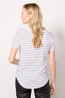 Kasey Stripe V Neck Tee