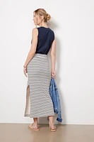 Whit Striped Maxi Skirt