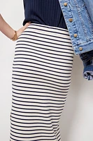 Whit Striped Maxi Skirt