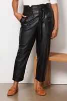 Faux Leather Paper-Bag Pant