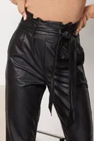 Faux Leather Paper-Bag Pant