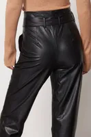 Faux Leather Paper-Bag Pant