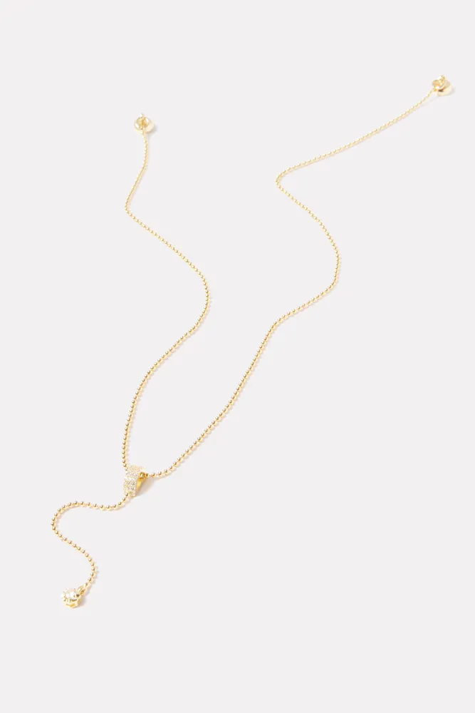Ball Chain Lariat Necklace