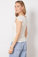 Mara Cap Sleeve Rib Top