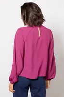 Devin Gathered Mock Blouse