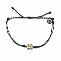 Enamel Happy Face Silver Charm Bracelet