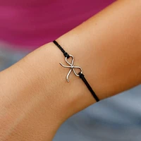 Bow Charm Silver Black