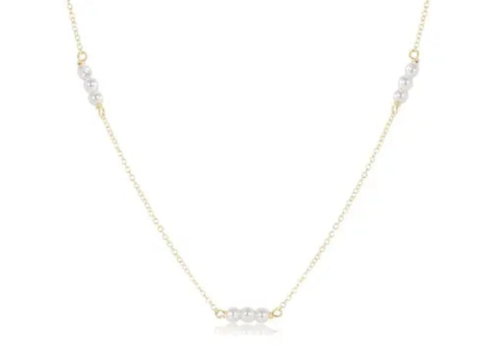 15" Choker Joy Simplicity Chain Gold - 3mm Pearl