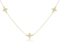 15" Choker Simplicity Chain Gold - Classic Beaded Signature Cross Gold