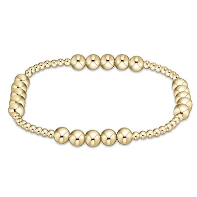 Classic Blissful Pattern 2.5mm Bead Bracelet - 5mm Gold