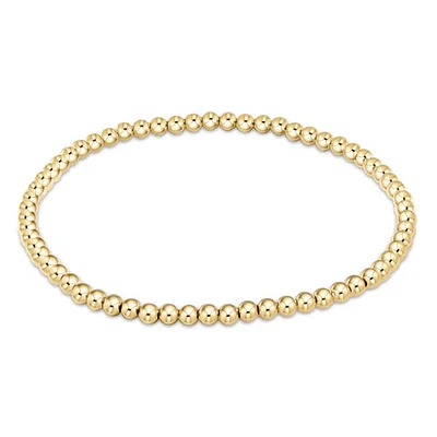 Classic Gold 3mm Bead Bracelet - Size 7.25''