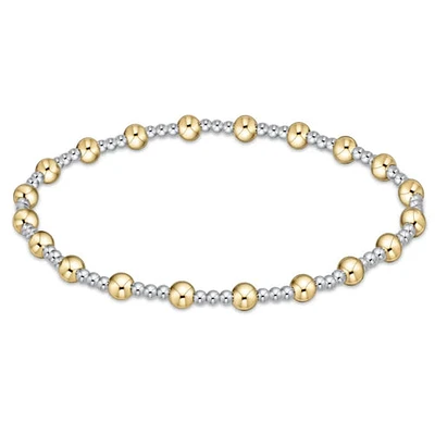 Classic Sincerity Pattern 4mm Bead Bracelet - Mixed Metal