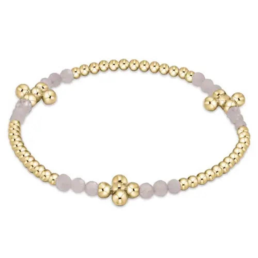Signature Cross Gold Bliss Pattern 2.5mm Bead Bracelet