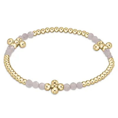 Signature Cross Gold Bliss Pattern 2.5mm Bead Bracelet
