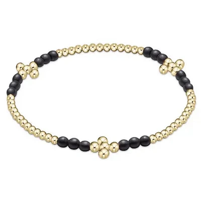 Signature Cross Gold Bliss Pattern 2.5mm Bead Bracelet