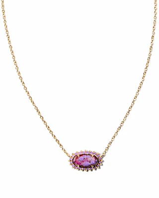 Elisa Color Burst Frame Short Pendant Necklace