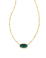 Faceted Elisa Short Pendant Necklace Gold - Dark Teal Mica