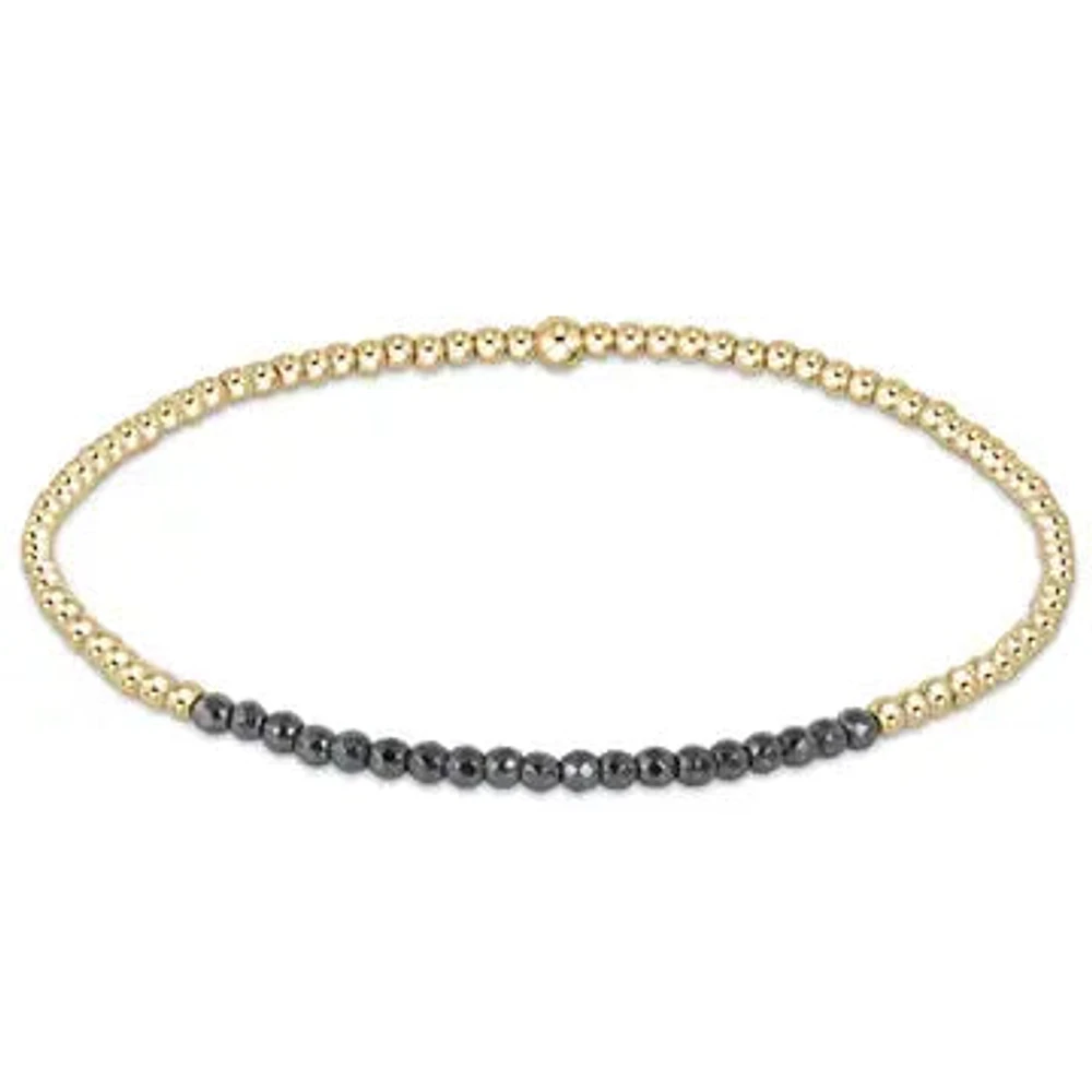 Gold Bliss Bead Bracelet - Faceted Hematite