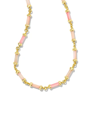 Gigi Strand Necklace - Gold Pink Mix