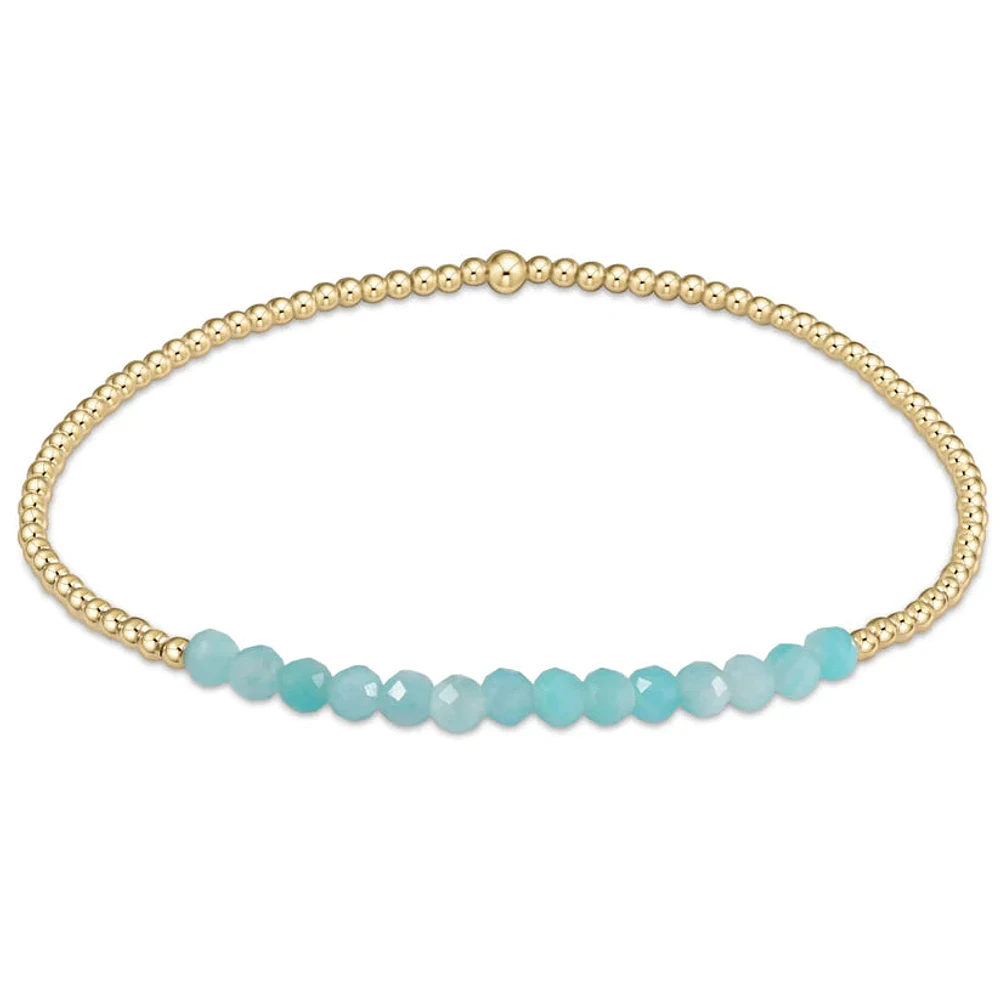 Gold Bliss 2mm Bead Bracelet - Amazonite