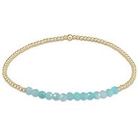 Gold Bliss 2mm Bead Bracelet - Amazonite