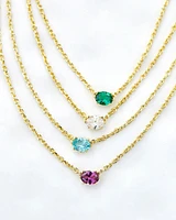Cailin Crystal Pendant Necklace In Gold - Green Crystal