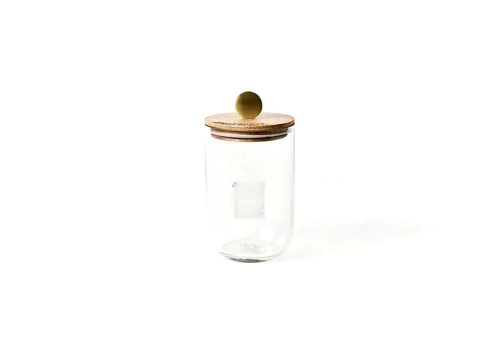 Small Mini Wooden Lid Glass Jar