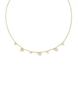 Haven Heart Crystal Choker Necklace Gold - White Crystal