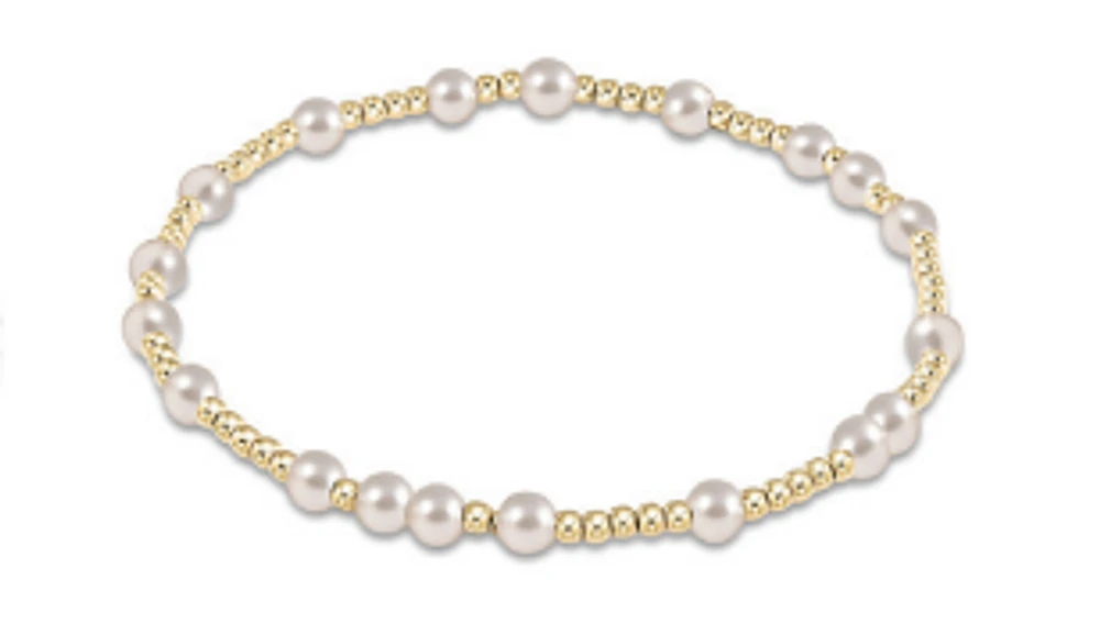 Hope Unwritten 4mm Bead Bracelet - Pearl