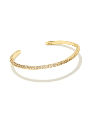 Ella Cuff Bracelet Gold - White Crystal