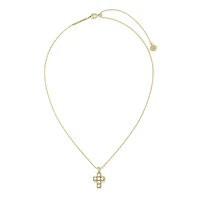 Pearl Cross Short Pendant Necklace