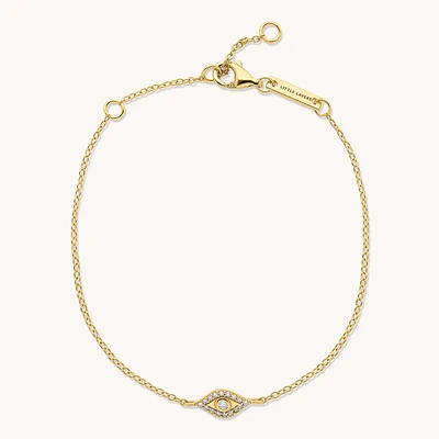 18k Solitaire Evil Eye Bracelet