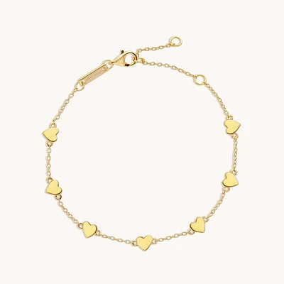 18k Vermeil Hearts By The Yard Bracelet