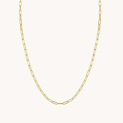 18k Mini Paperclip Chain Necklace