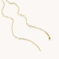 18k Mini Paperclip Chain Necklace